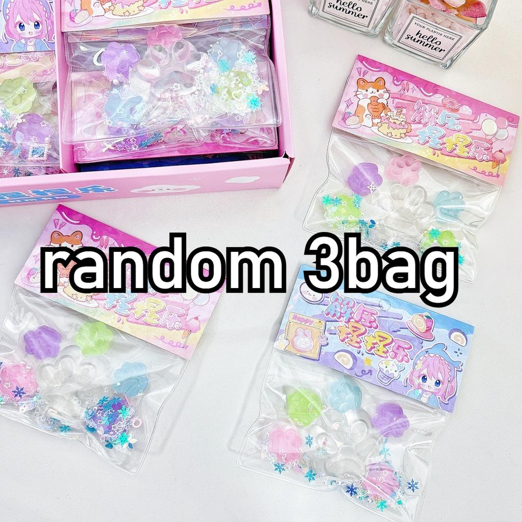 5+1 ks/sáček Mini Extruzní hračka Kočičí drápek Kawaii Průhledný Svítící Koťátko Drápek Pružný Měkký Rychlá Odrazová Párty Dárek