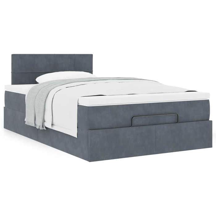 Maison Exclusive - Lit ottoman avec matelas gris foncé 120x190 cm velours
