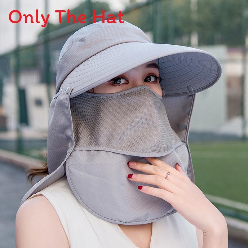 Sun Protection Cap For Women With Large Brim And Detachable Top For Summer Outdoor Activities