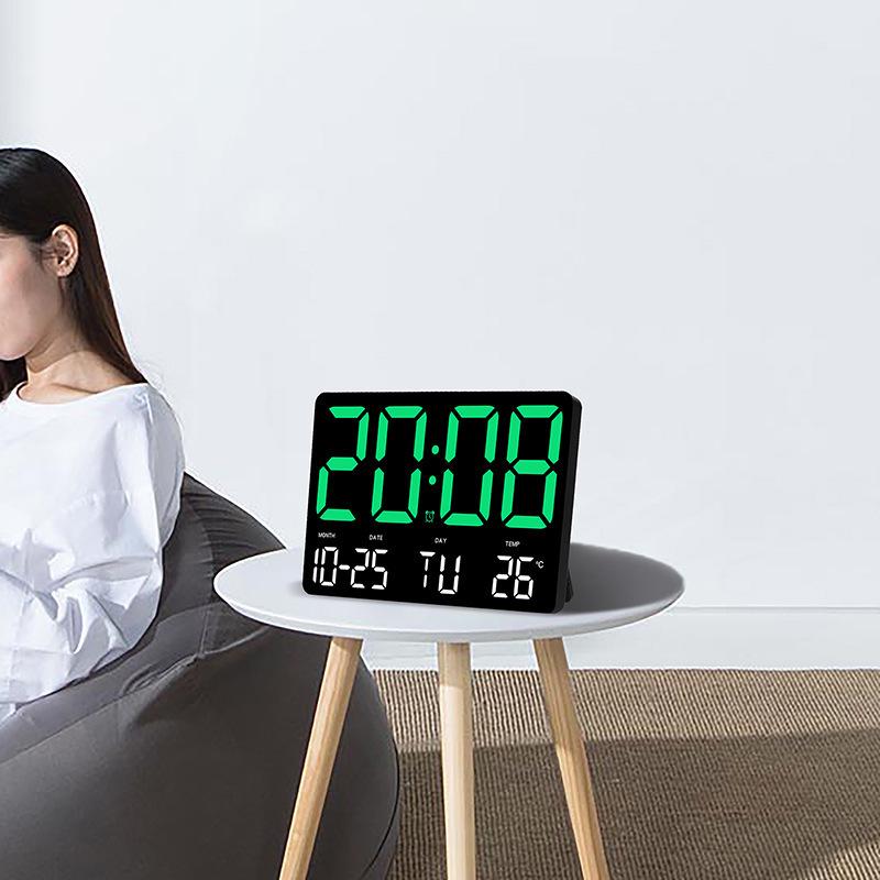 Multifunctional Large Screen Clock: Wall & Tabletop Use, Simple Style for Living Room with Alarm 0717