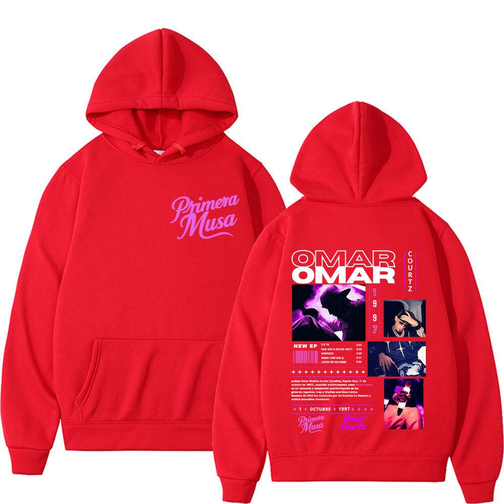 Omar Courtz Primera Musa Album Tour Graphic Hoodies Men Women Long Sleeve Hip Hop Punk Trend Hoodie Oversized Casual Sweatshirts