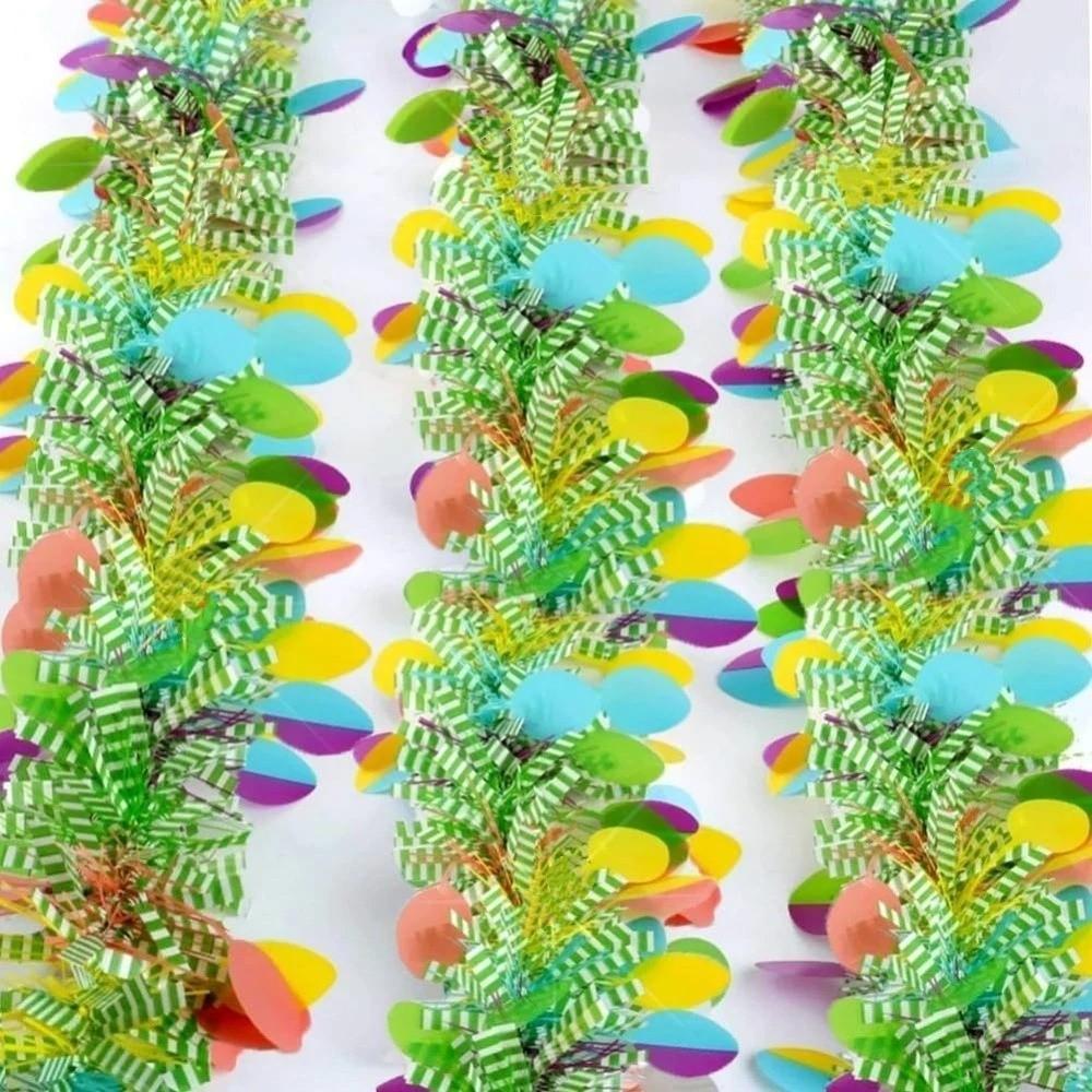 Glitter Spring Easter Garlands Stripe Colorful Eggs DIY Wreath Decoration  Easter Party