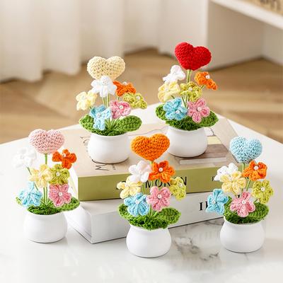 Künstliche Gehäkelte Blume Handgemachte DIY Perlen Fotografie Requisiten Hause Hochzeit Party Puff