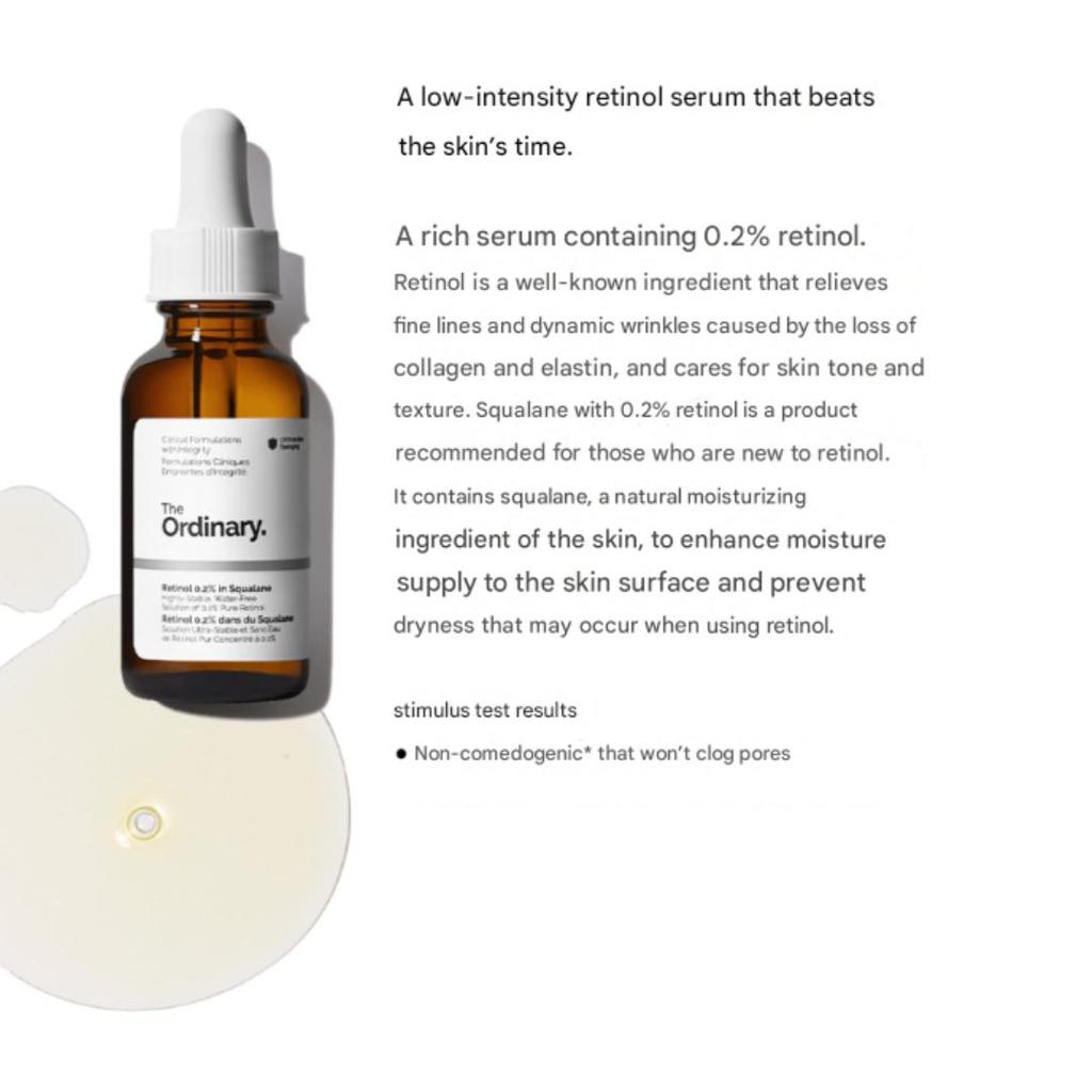 THE ORDINARY Retinol 0.2% In Squalane 30ml,  Retinol 0.5% In Squalane 30ml,  Retinol 1% In Squalane 30ml  (10 Options)