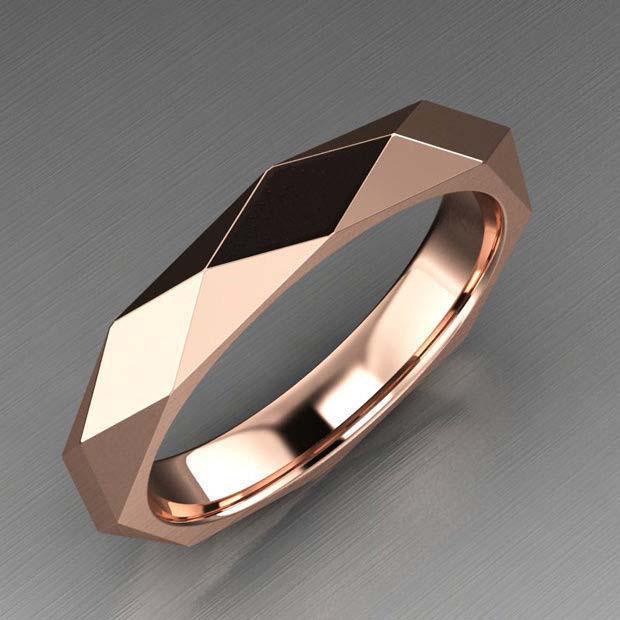 He Cheng Women's Minimalist Zircon Ring, Real Gold Plated, European and American Style