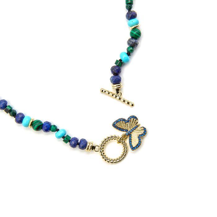 Collier Luxenter avec Lapis lazuli naturel finition or 18k - Arru