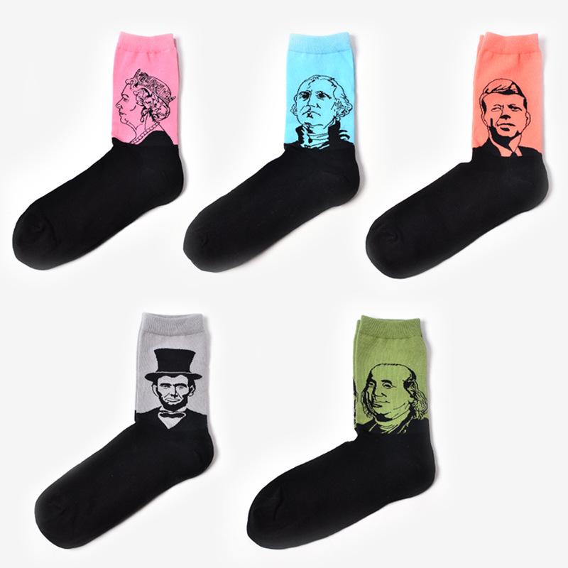 Men Socks Abstract Oil Painting Art Socks Cotton Wedding Socks Novelty Pattern Casual Crew Socks