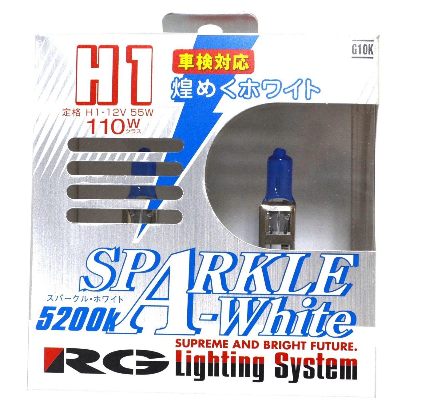 

Racing Gear Sparkle White 5200K Halogen Bulbs, H1, Pack of 2, G10K