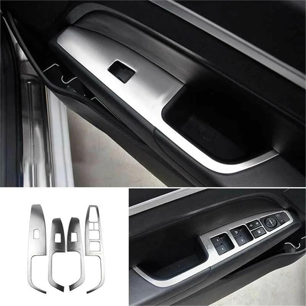 2016-2020 Compatible with Hyundai Elantra Silver Window Lift Switch Button Panel Cover Trim Interior Door Armrest Decoration