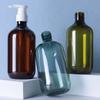 Round Shoulder Refillable PET Lotion/Shampoo Bottle - 200ml/300ml/500ml, Transparent Plastic
