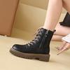 Women’s Winter Boots Casual Short Motorcycle Boots Street Style Black Warm Ankle Boots with Fur Plus Size