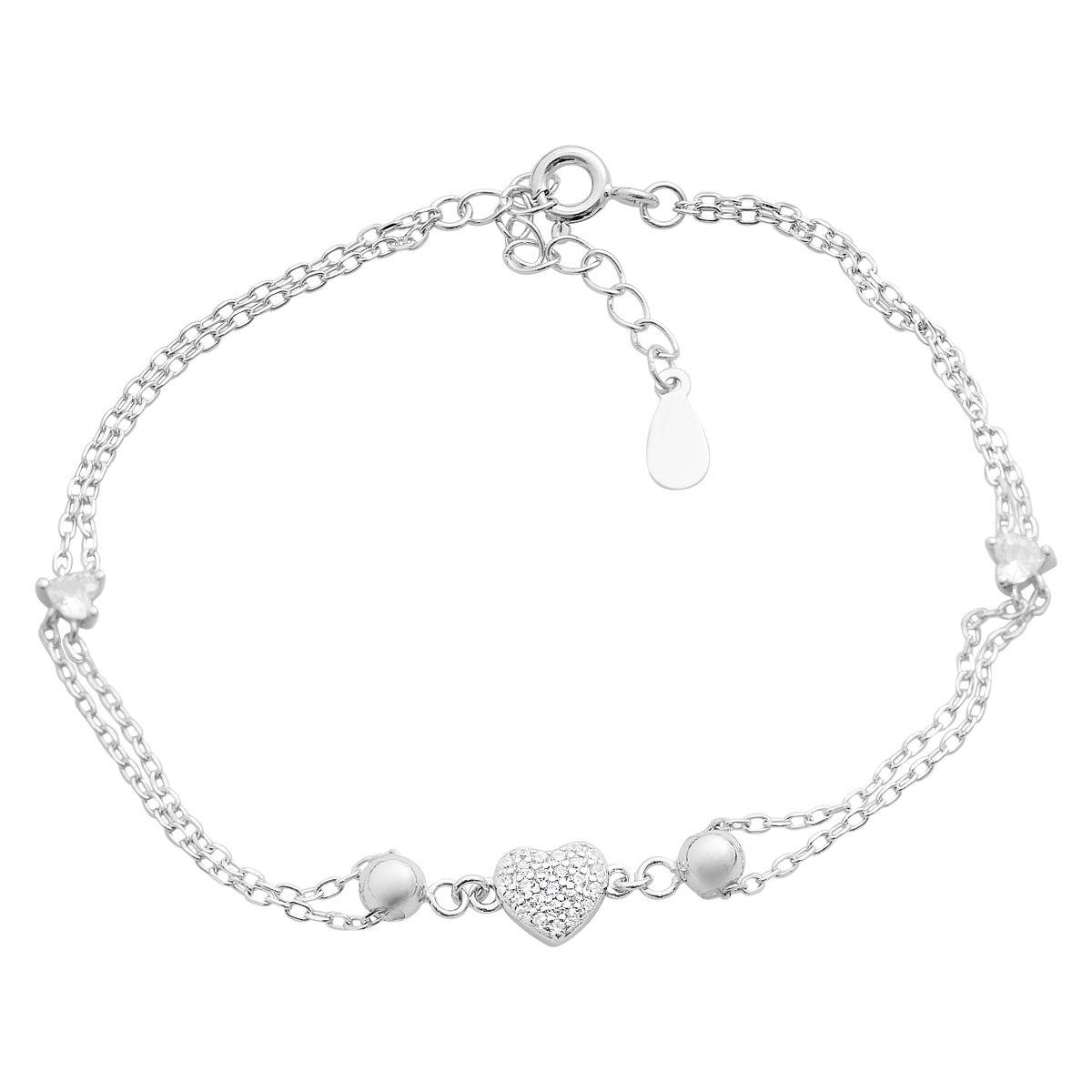 

Silver bracelet with cubic zirconia, item weight 1.9 g (2208952) 17-20cm білий