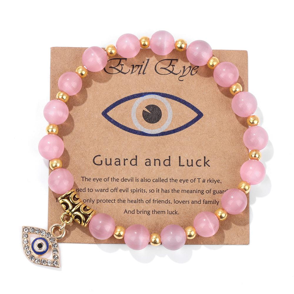 Lucky Turkish Evil Eye Pendant Beads Bracelet Handmade Natural Stone Charm Elastic Bangles Men Women Fashion Yoga Energy Jewelry