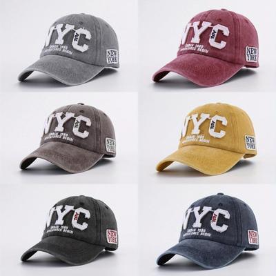 Summer Men's Baseball Cap for Women Cap Washed Cotton Soft Top Snapback Hat Big Letters NY Embroidery Casquette Unisex