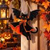 Wooden Black Cat Pendant Gothic Style Hanging Decoration Sign Halloween Decoration  Home Decoration