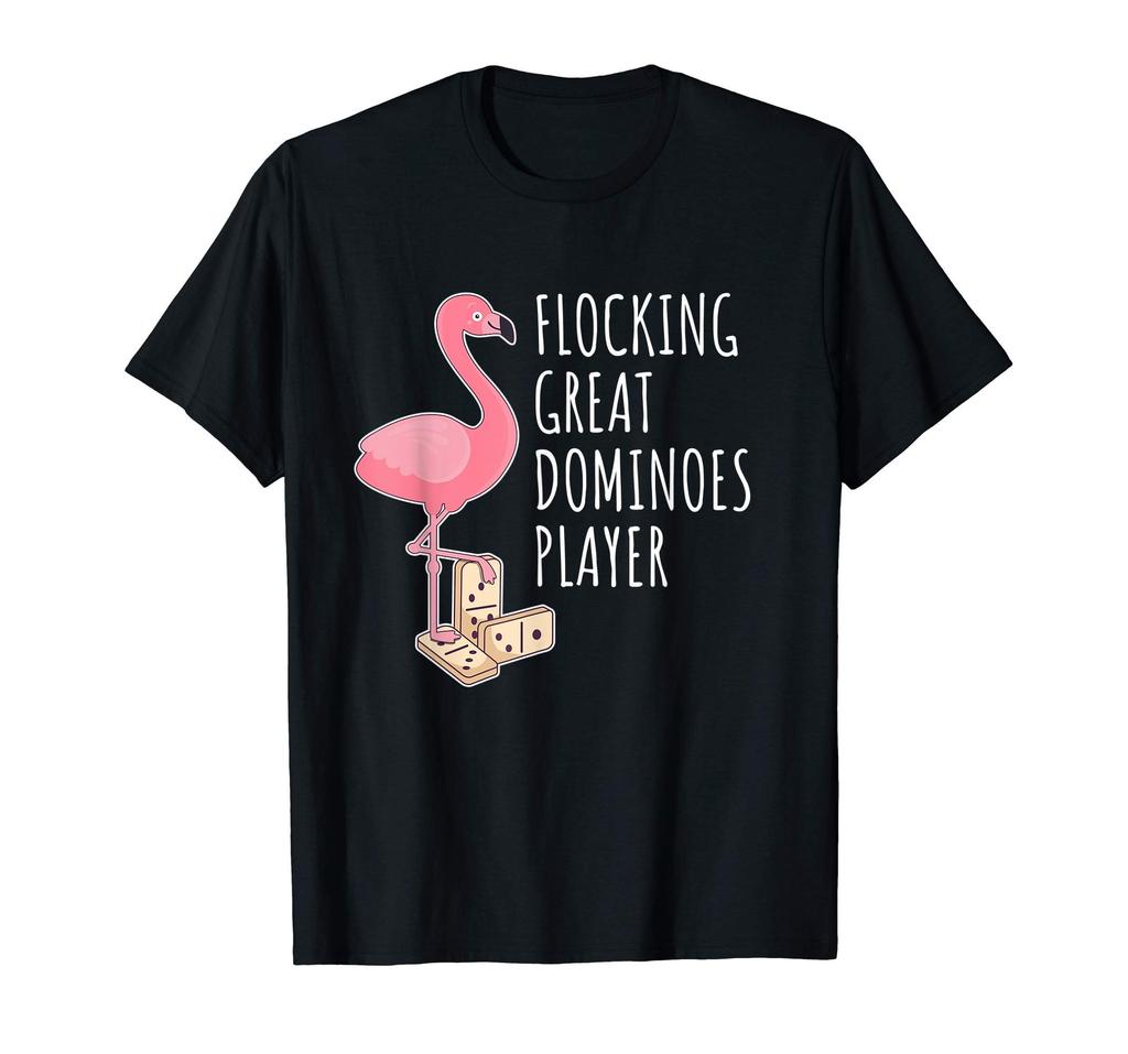Domino Player Domino Game Pink Flamingo Joke T-Shirt