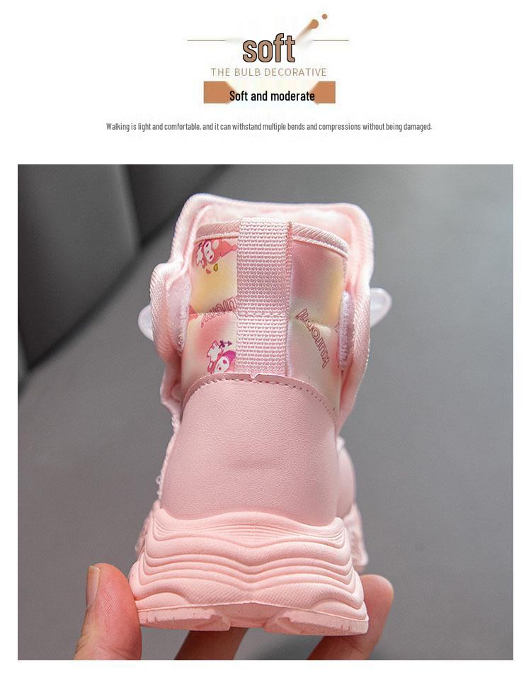 Mädchen Winterstiefel 2025: Wasserdichte, rutschfeste Schneestiefel mit Plus-Samt für Wärme, Lederoberfläche, mittlere und große Größen.