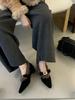 French inner heightening shoes 2025 autumn and winter brown Mary Jane fluffy shoes women wear fleece single shoes women