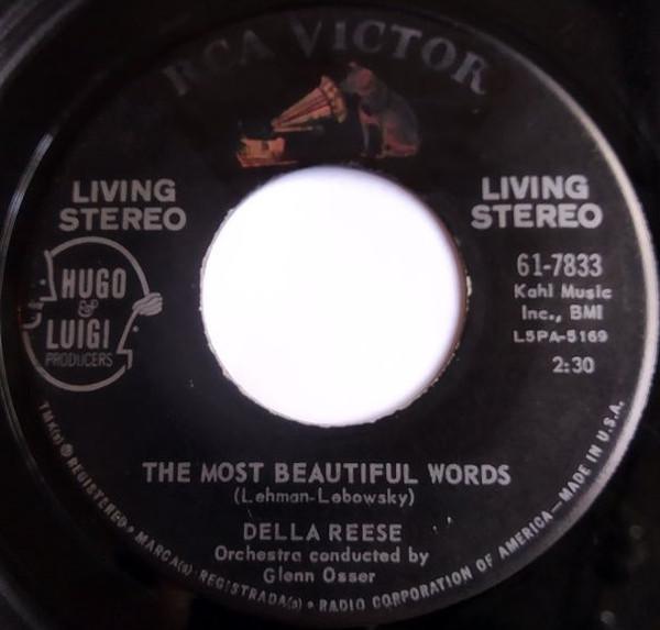 

7-дюймовая пластинка DELLA REESE The Most Beautiful Words 617833 RCA 1961 США Джаз Б/у