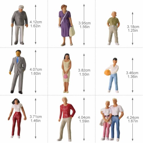 30-Piece 1:43 Diorama Collection Human Figures, Painted Figures, for Railway Models, Building Models, and Dioramas