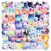 50 Cute Cartoon Starry Sky Kitten Stickers Laptop Hand Ledger Mobile Phone Case Decoration DIY Stickers