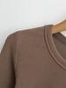 YPFF Trendy Women's Solid Color Slim Fit Round Neck Long Sleeve Bodysuit