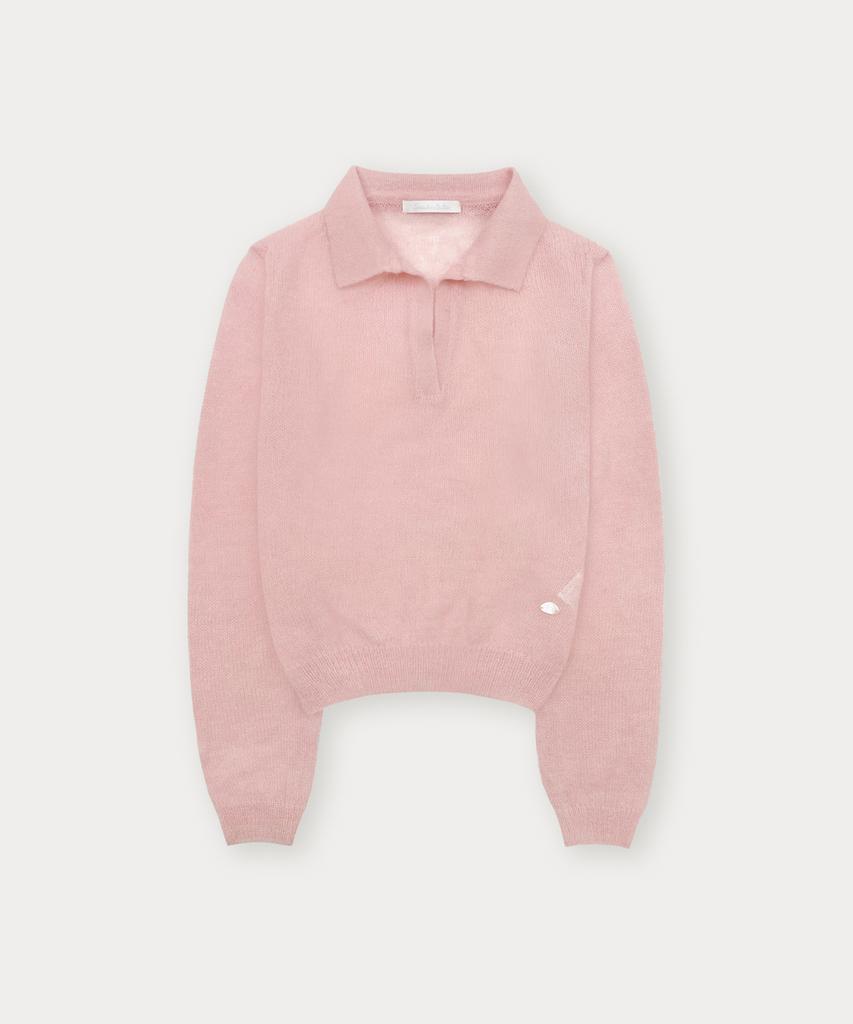 Sseomweeobeoteo See-Through Collar Knit - Pink