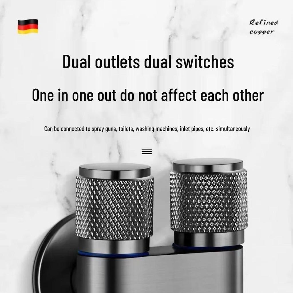 All-Copper Dual-Control Angle Valve & Spray Gun Bathroom Set