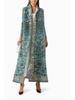 Miyake Pleats Women's High-End Printed Trench Coat Cardigan Muslim Robe