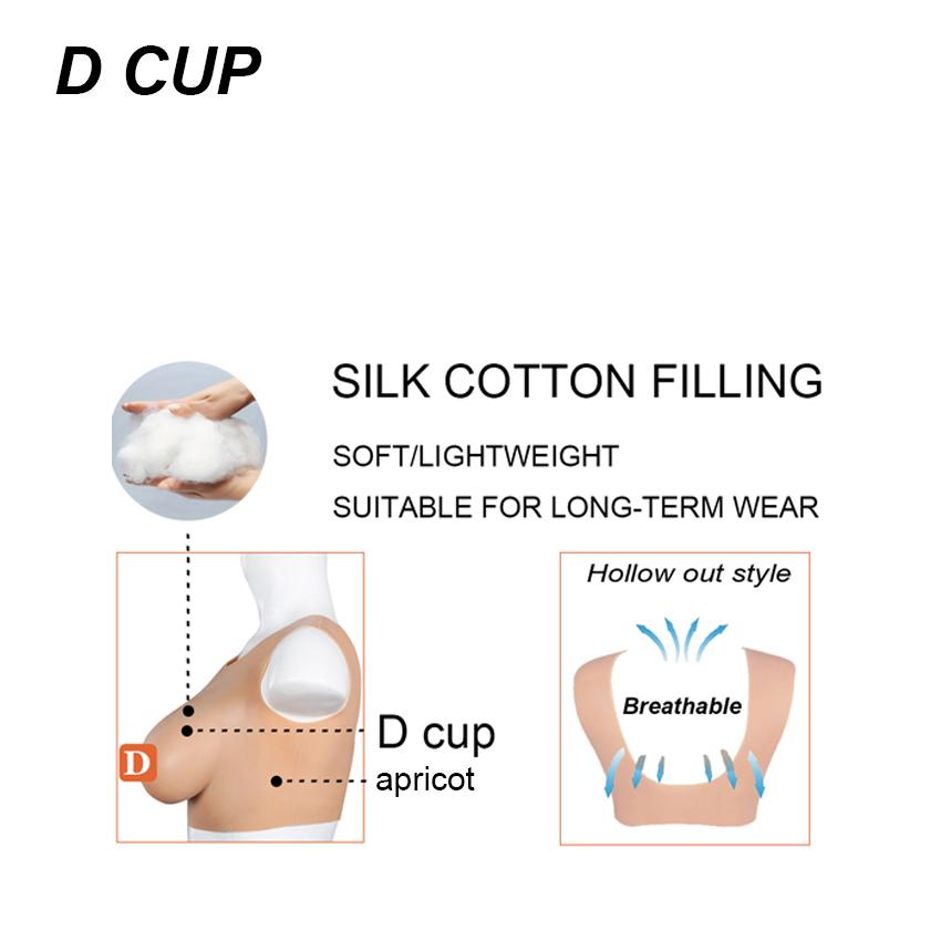 Round neck silicone fake chest vest with hollow out design, sexy silicone bra for stage performance, expanding breasts