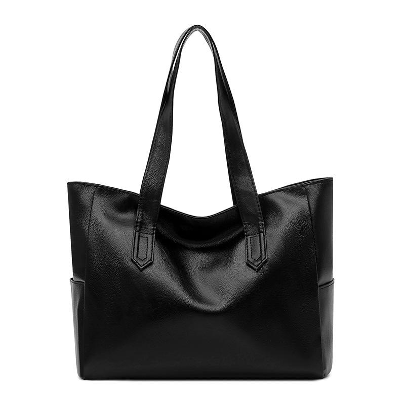 2026 New Women s Large Capacity Tote Bag Soft Leather Shoulder Bag Crossbody Bag Handbag чёрный
