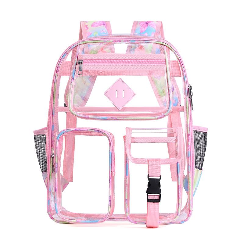 Schoolbag wholesale new couple transparent shoulder jelly bag Korean version pvc backpack male and female junior high school leisure student schoolbag