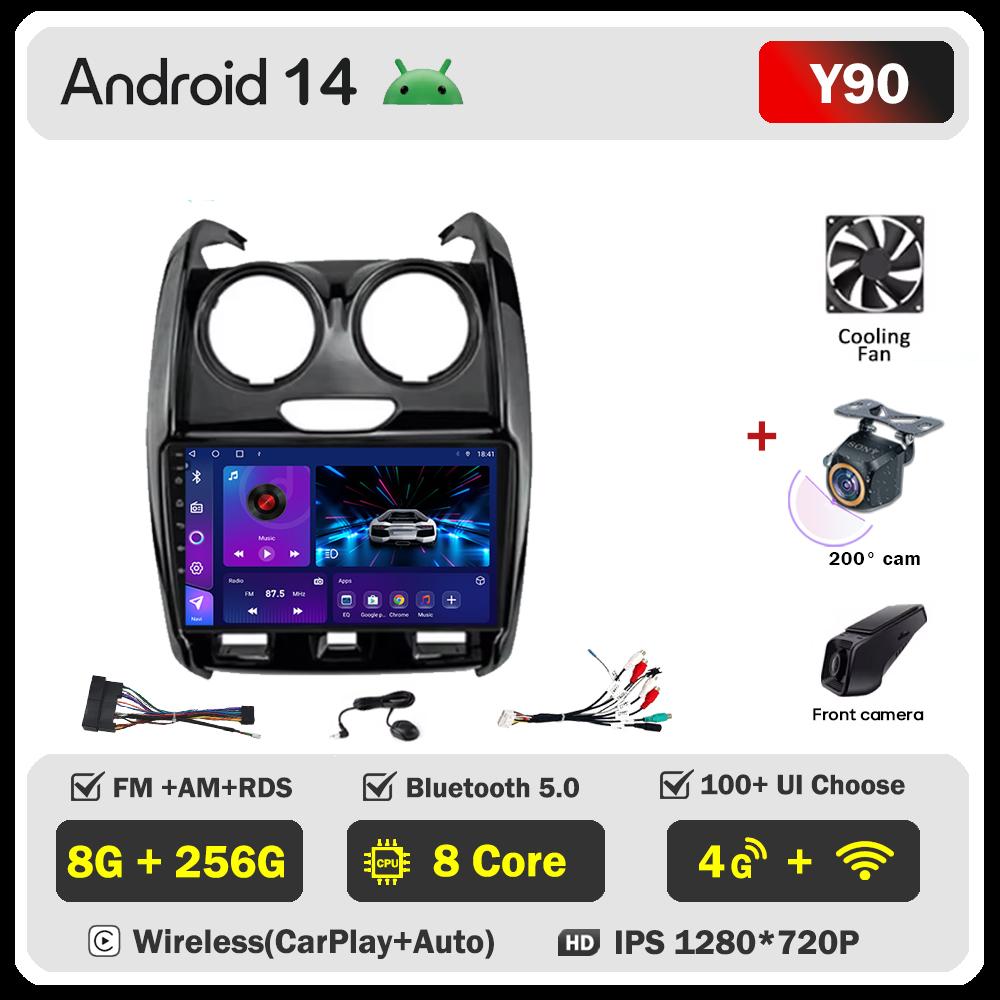 Car Radio For Renault Duster 2015 - 2020 For LADA Largus 2021 Android 14 Multimedia Player GPS Navigation Carplay Android Auto