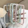 Luxury Candy Color Frame Clear Back Phone Case For iPhone 17 Air 16 15 14 13 12 11 Pro Max Plus Acrylic Shockproof Bumper Cover