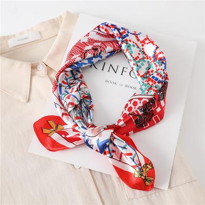 Hochwertiger bedruckter Seidenschal Luxus Damen 60*60cm Quadratische Schals Frühling Sommer Mode Hijab Bandana Kopftuch Krawatte Tasche