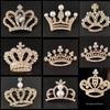 Korean Alloy Rhinestone Crown Brooch for Professional Wear