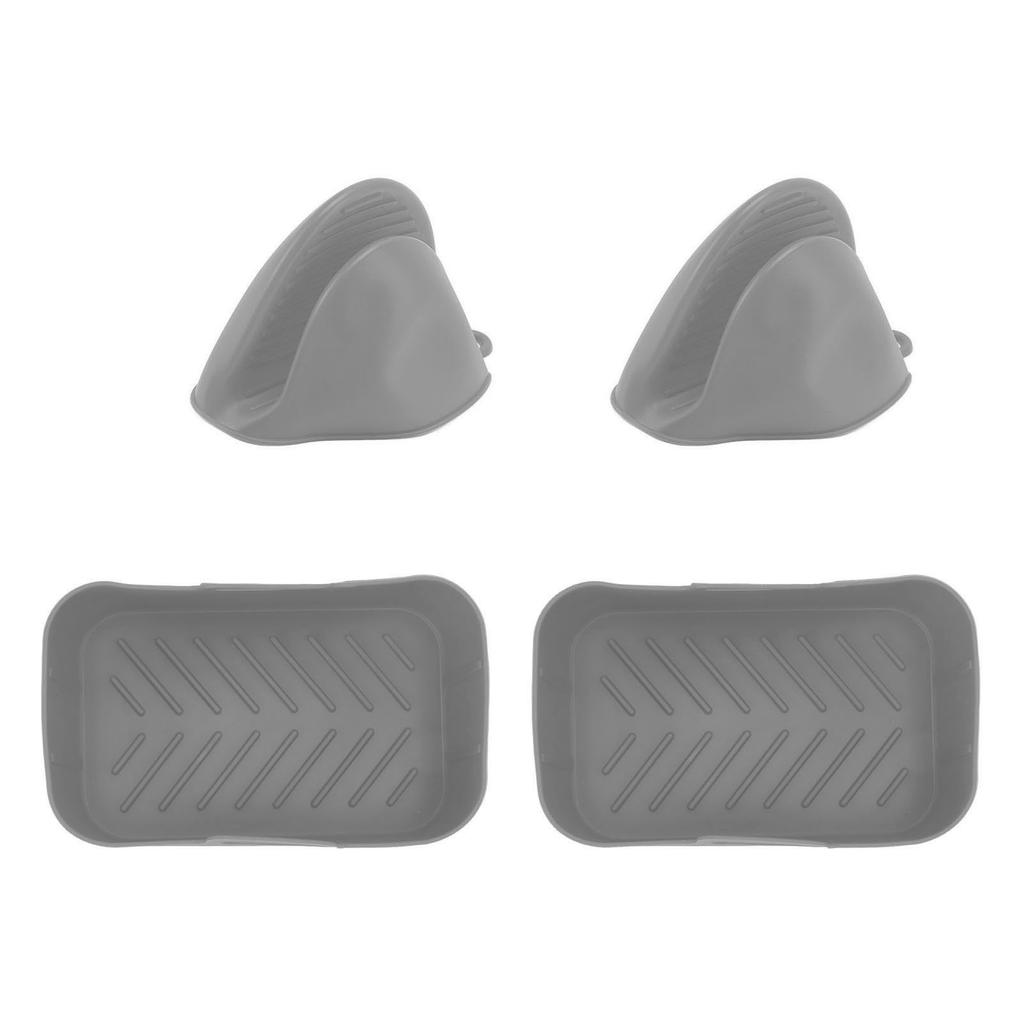 2 Sets Pot à Friture Rectangulaire en Silicone Revêtements en Silicone pour Friteuse Panier Rectangulaire pour Ninja DZ201 Foodi