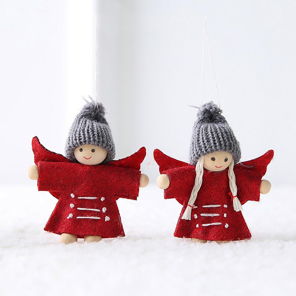 Christmas Tree Pendant Home Christmas Decoration Cute Wooden Wool Doll