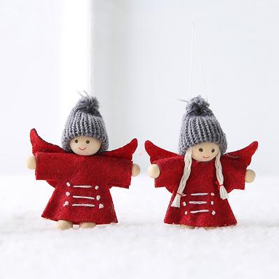 Christmas Tree Pendant Home Christmas Decoration Cute Wooden Wool Doll