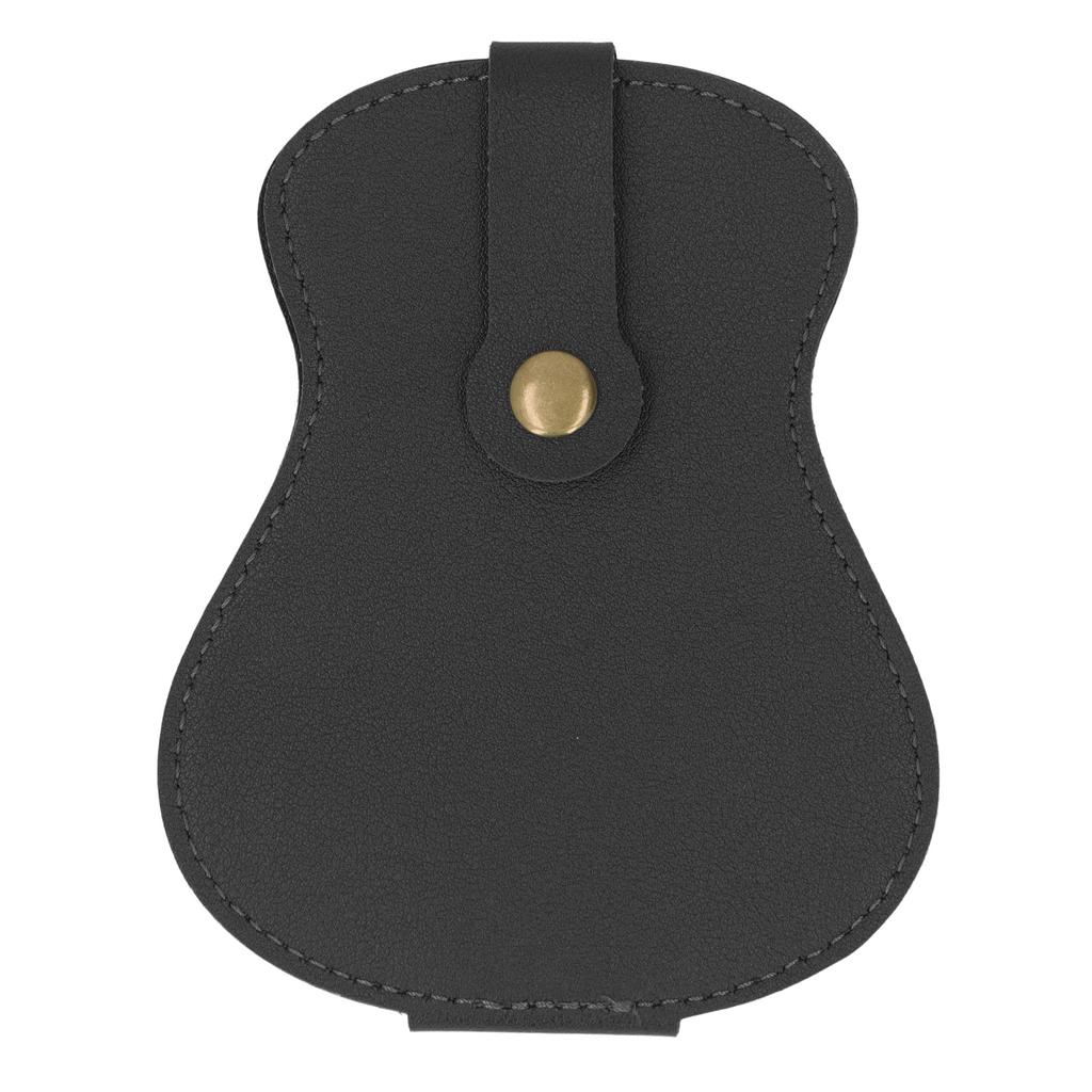 Guitar Pick Holder Case PU Leather Plectrum Holder 18 Slots Large Capacity Storage Black