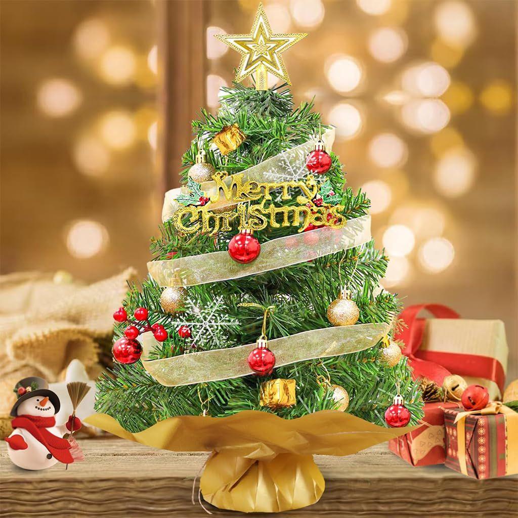 60 CM Christmas Tree for Home Decor with Full Set Decorative Items, Premium Mini Xmas Trees for Christmas