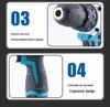 12V Rechargeable Handheld Drill & Screwdriver Set with Two-in-One Lithium Battery