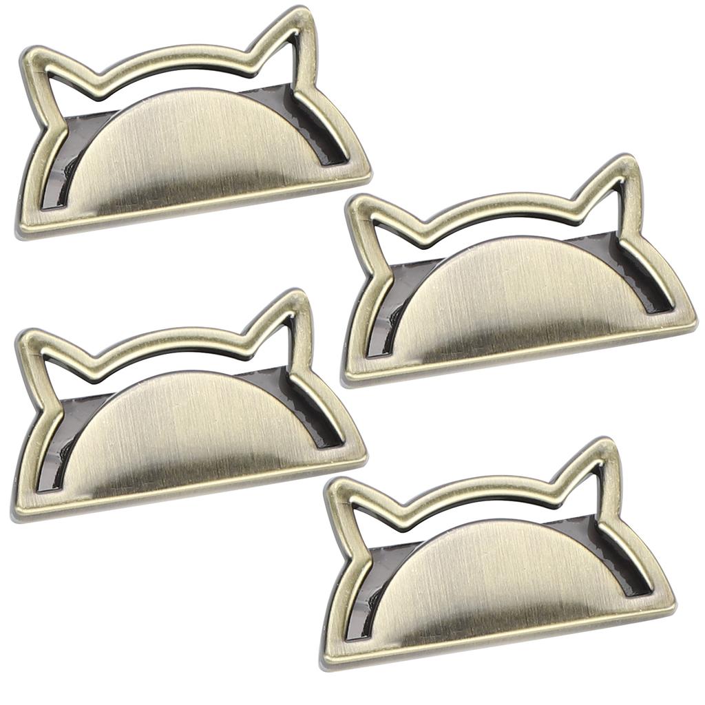 4 Sada Kovová Ozdobná Spona Kočičí Klip Zarážka Kožené Zboží Zavazadla Džíny DIY Doplňky Bronzová