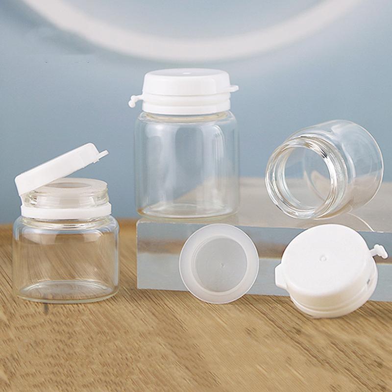 2/5Pcs Clear Travel Bottle Empty Leak-Proof Essence Bottled With Flip-Top Glass Cosmetic Containers Makeup Remover & Lotion