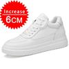 Sneakers da Uomo Scarpe con Rialzo Aumentano l'Altezza Soletta 7-8CM Scarpe con Tacco Alto Vera Pelle Scarpe Sportive