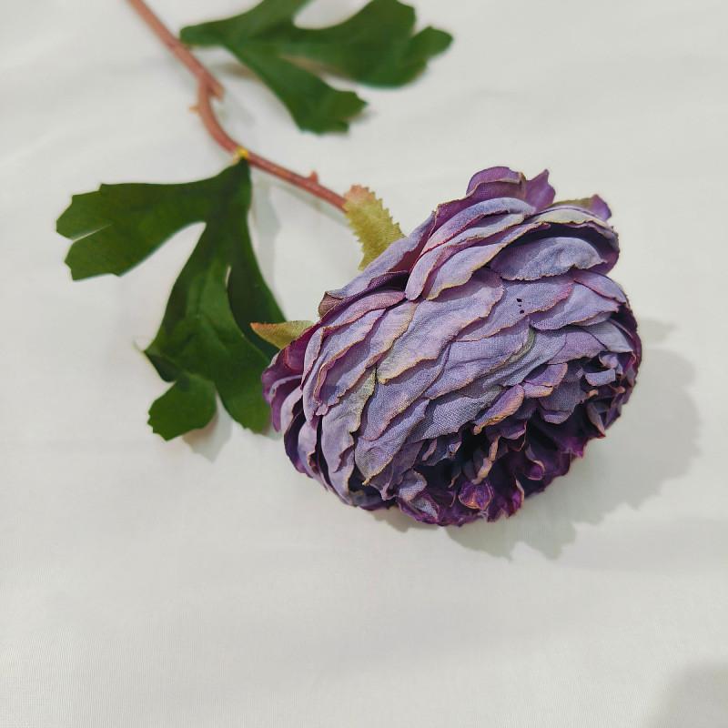 

Искусственный цветок, чайная роза с одним краем, пион, искусственный цветок, жареный край, пион, шелковый цветок, осеннее украшение для волос, цветочное украшение для гостиной фиолетовый