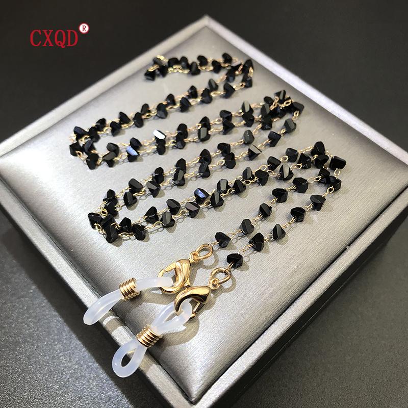 Catena Moda per Occhiali da Lettura per Donna Cordoncini per Occhiali da Sole Casual Perline Triangolari Geometriche Acciaio Inossidabile Maschere per Occhiali