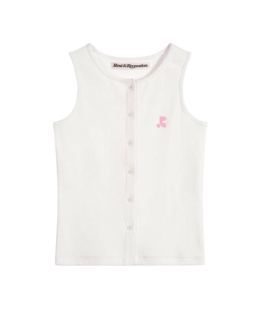 REST&RECREATION Sleeveless Cardigan - White