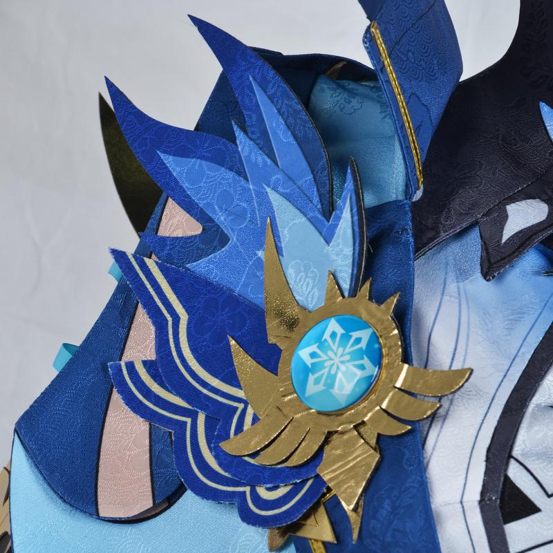 Eula Lawrence Cosplay   Costume Wig Uniform Wave Flower Knight Funny Costume Glove Jewelry Halloween Carnival