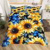 Sunflower Duvet Cover Twin Queen Yellow Flowers Bedding Set Botanical Floral Quilt Cover Garden Bloom Bedding with 2 Pillowcase